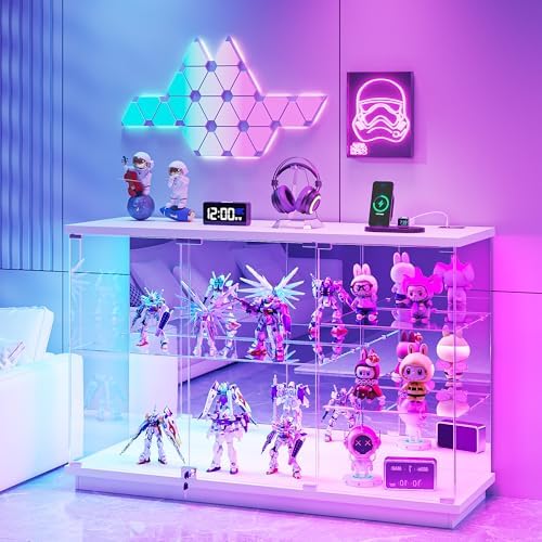 Glass Cabinet Display - Szklana witryna RGB z zamkiem i