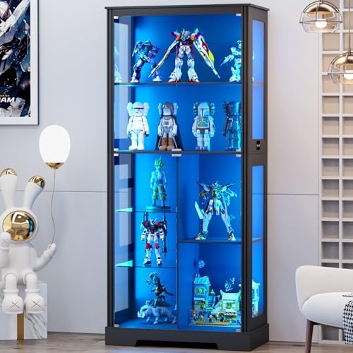 Glass Cabinet Display - Witryna ekspozycyjna 71'' z 5 półkami