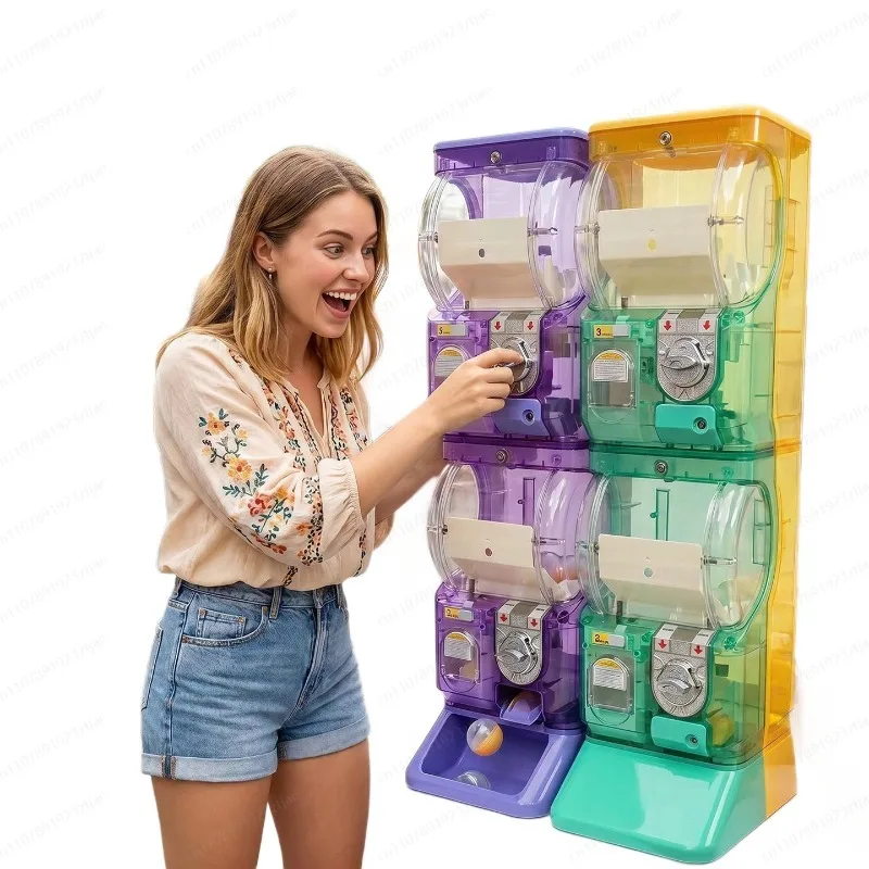 Arcade And Vending - Przezroczysta biała dwupoziomowa maszyna Gashapon, automat
