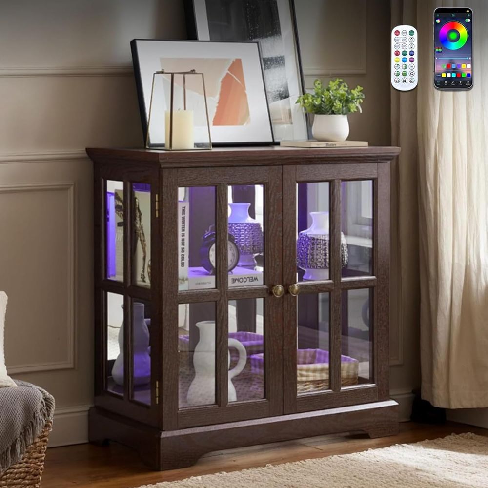 Glass Cabinet Display - Witryna z 32 wysokimi diodami LED,
