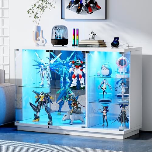 Glass Cabinet Display - Szklana witryna z zamkiem i oświetleniem