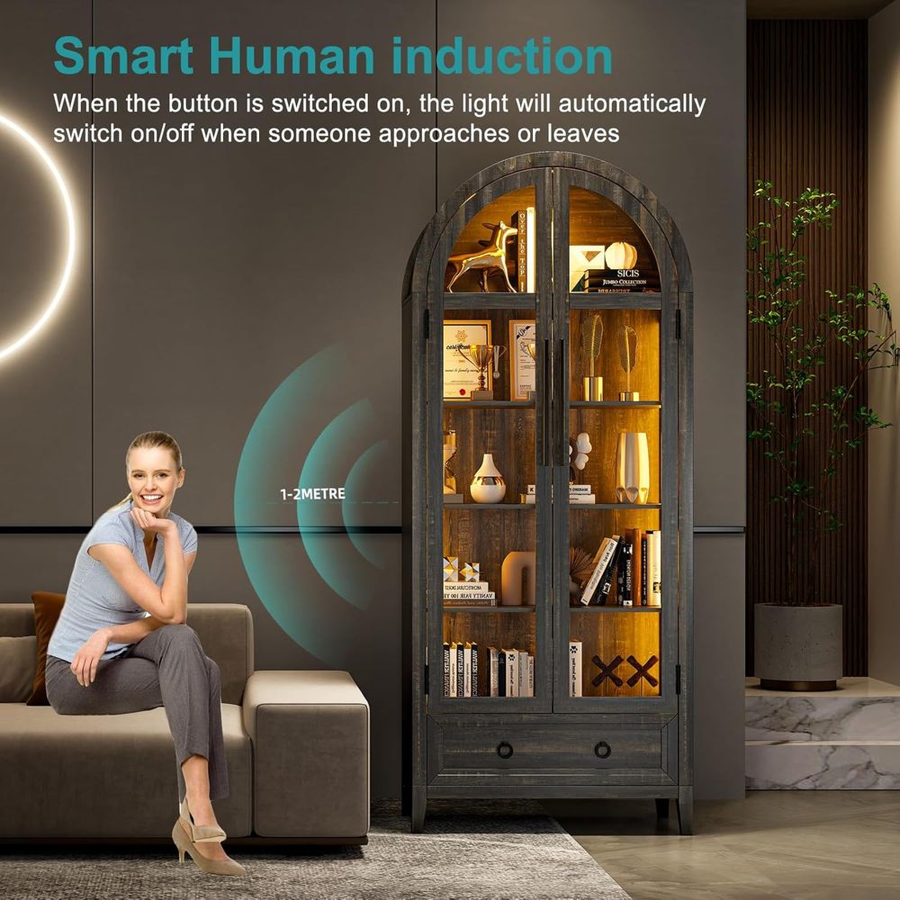 73 Szklana witryna łukowa z 4  – Glass Cabinet Display recenzja i cena