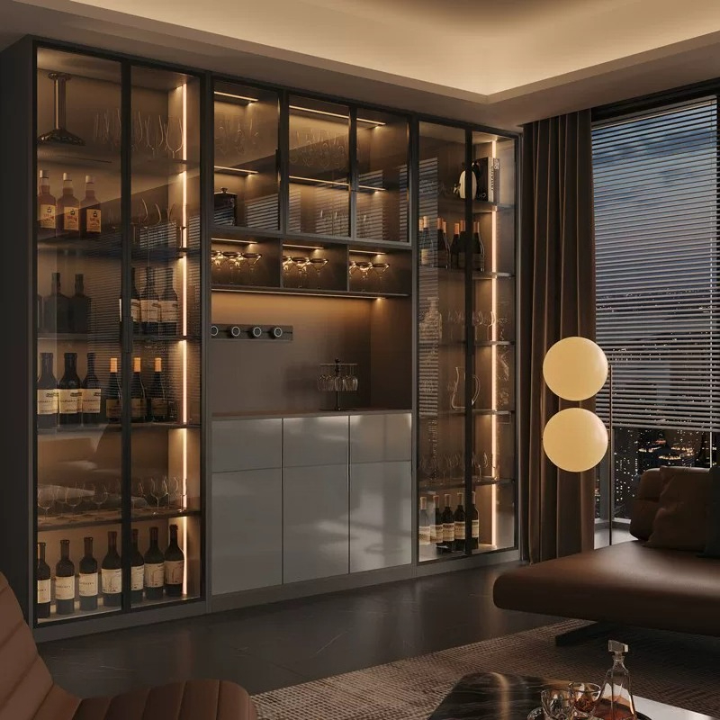 Lekka luksusowa włoska szafka  – Glass Cabinet Display recenzja i cena