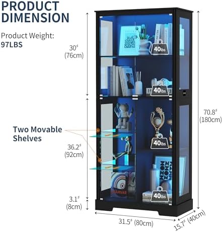 Witryna ekspozycyjna 71'' z 5  – Glass Cabinet Display recenzja i cena