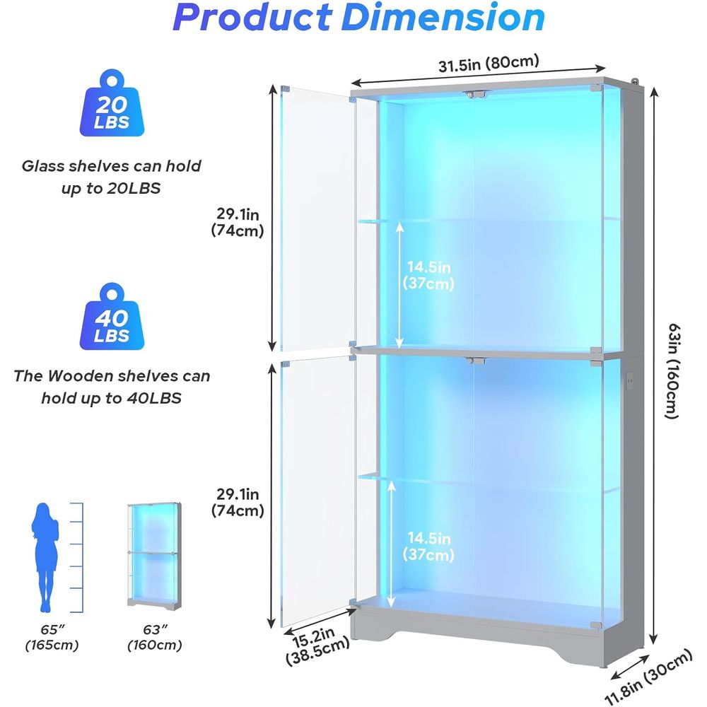 4-poziomowa szklana witryna z  – Glass Cabinet Display recenzja i cena