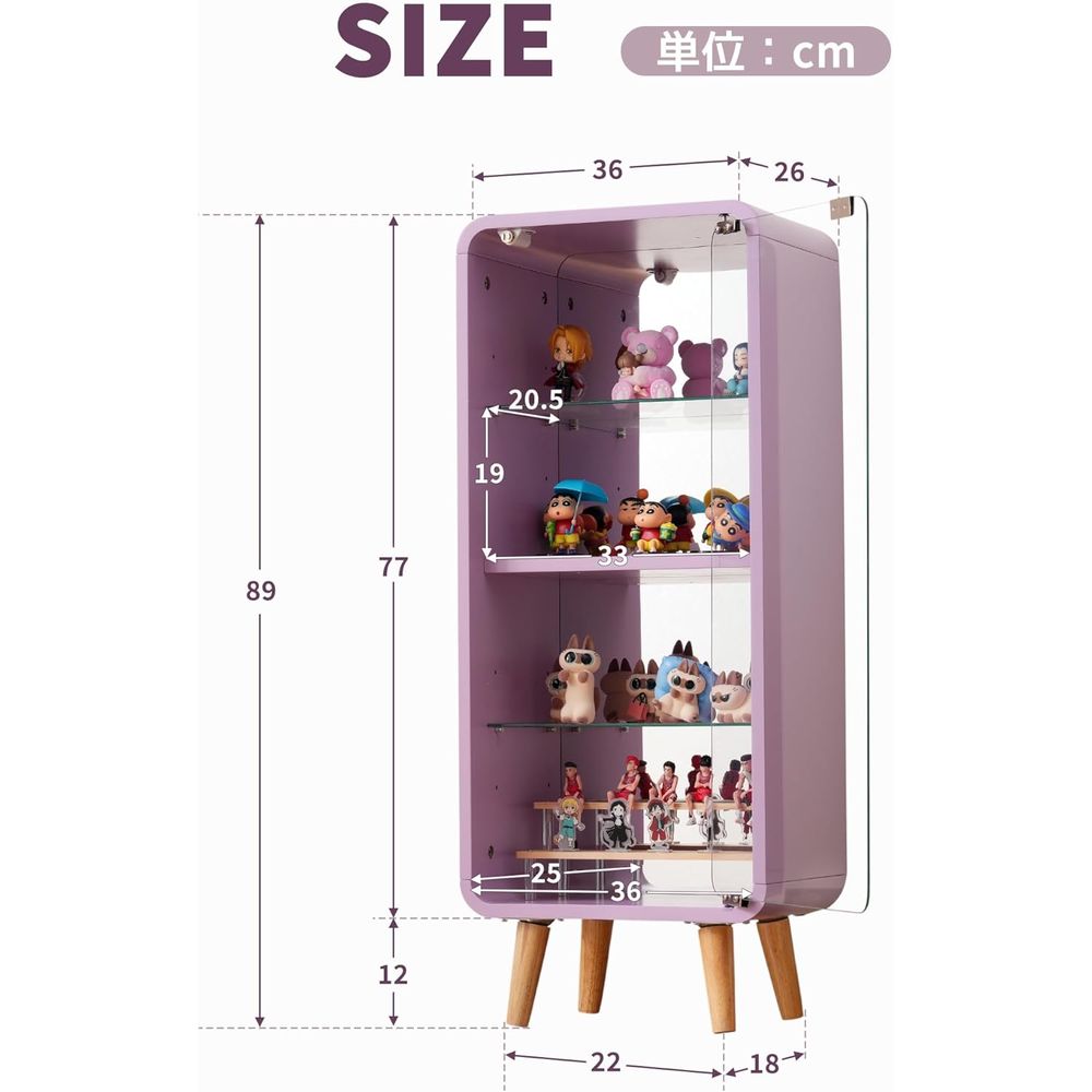 4-poziomowa regulowana szklana – Glass Cabinet Display recenzja i cena