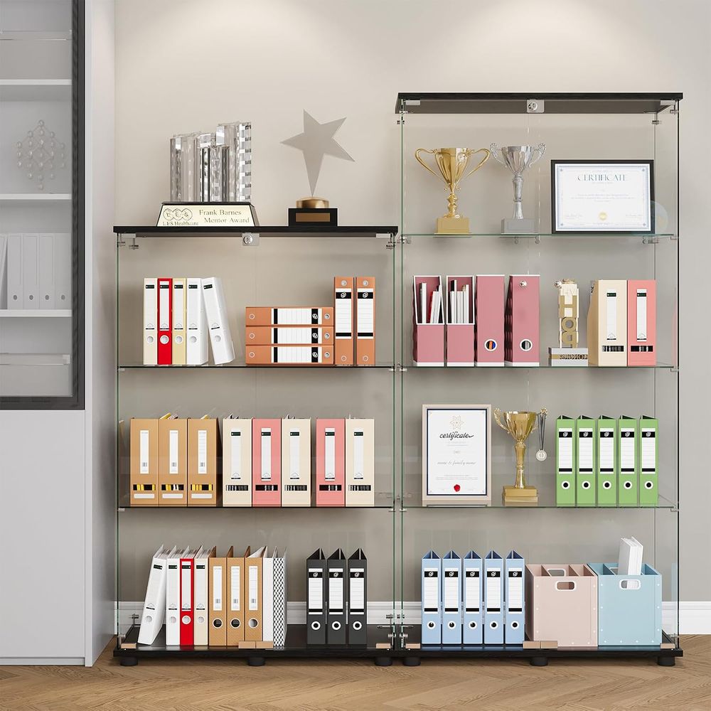 Szklana witryna z 3 półkami, p – Glass Cabinet Display recenzja i cena