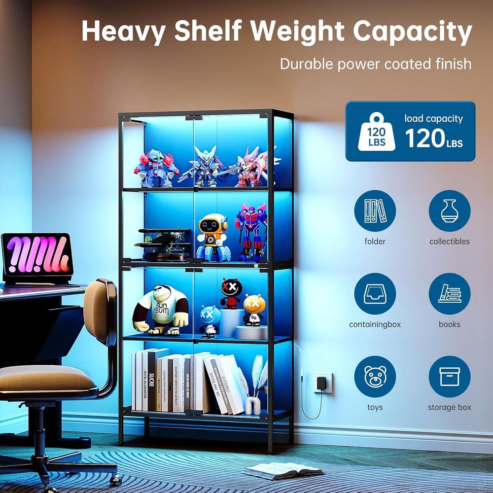 Szklana witryna z 65 diodami L – Glass Cabinet Display recenzja i cena