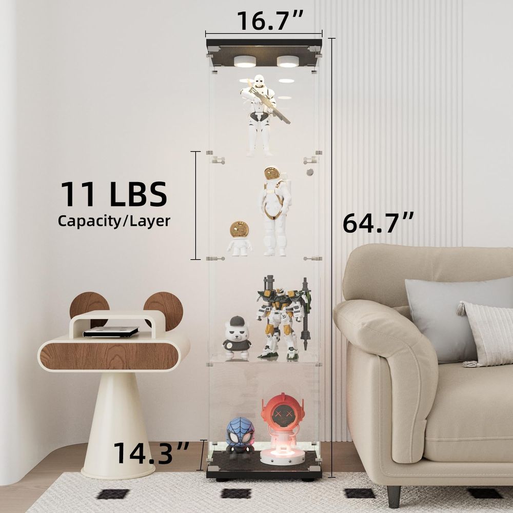 Szklana witryna z oświetleniem – Glass Cabinet Display recenzja i cena