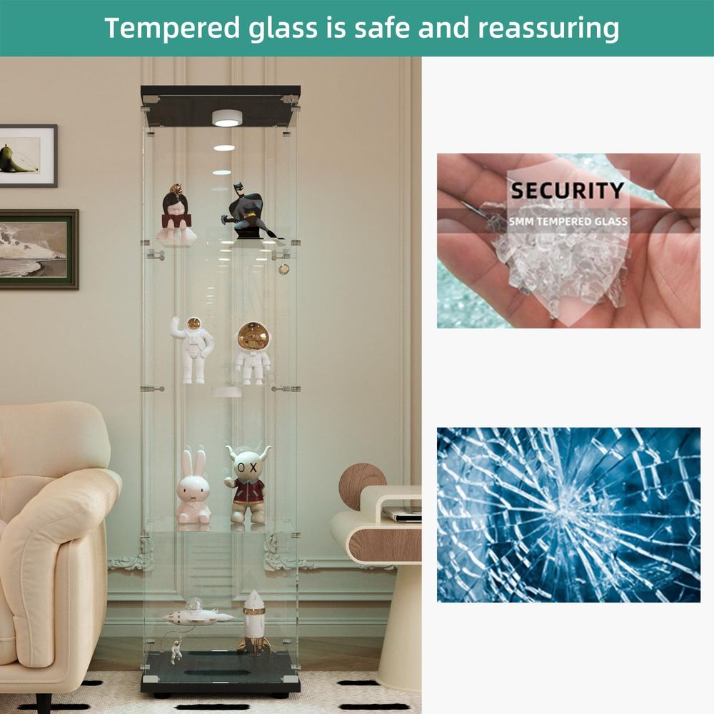 Szklana witryna z oświetleniem – Glass Cabinet Display recenzja i cena