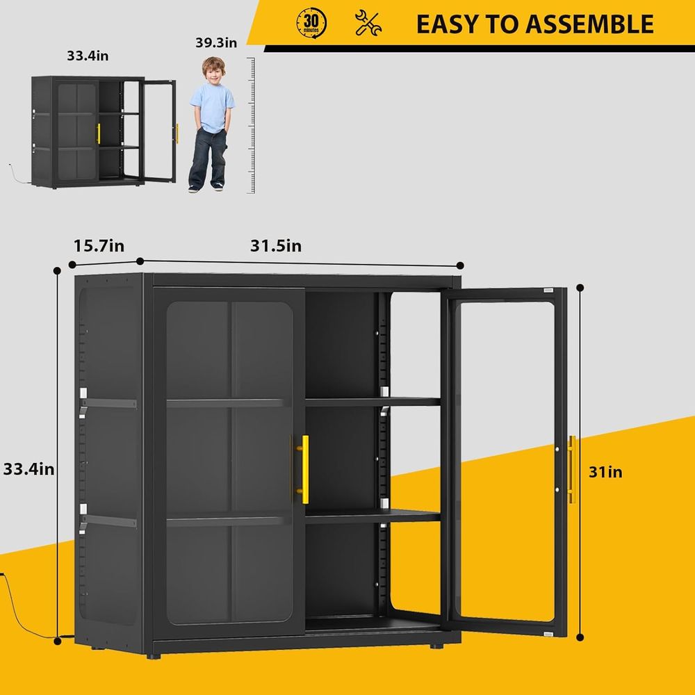 Wysoka szklana witryna z drzwi – Glass Cabinet Display recenzja i cena