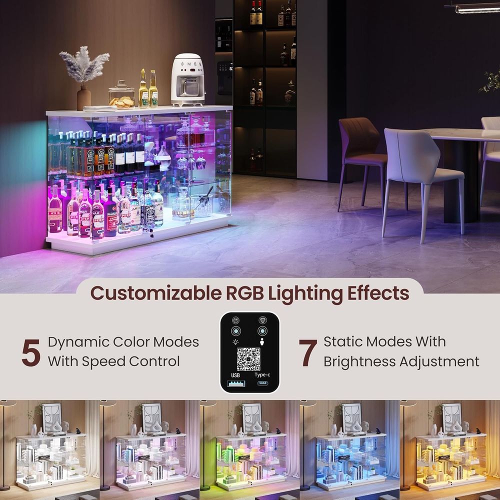Biała szklana witryna z wysoki – Glass Cabinet Display recenzja i cena