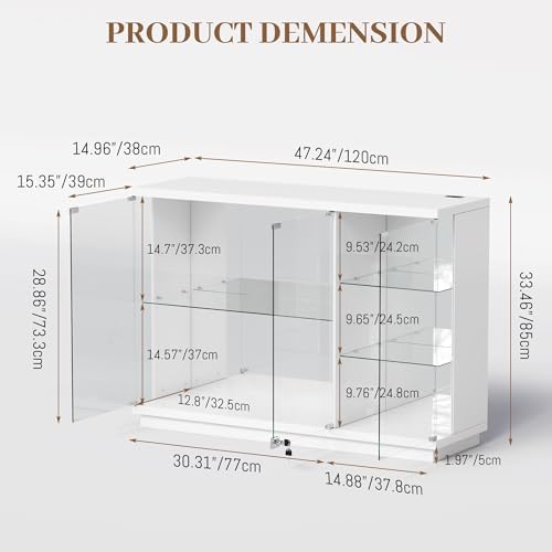 Szklana witryna z zamkiem i oś – Glass Cabinet Display recenzja i cena